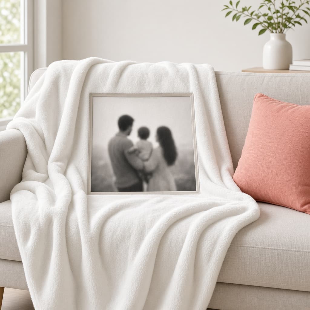 Special Delivery Photo Plush Blanket — personalized photo gift from PixiGift