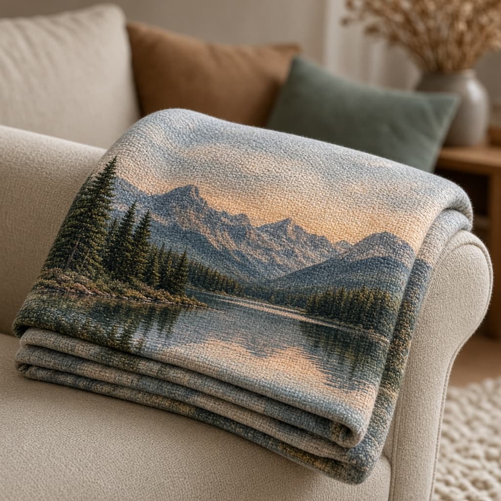 Custom Photo Woven Blanket — personalized photo gift from PixiGift
