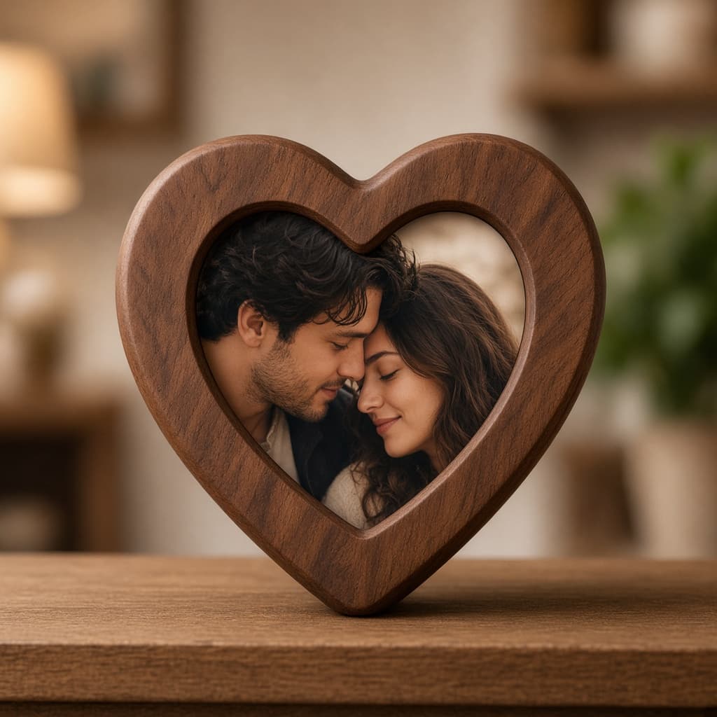 Captivating Photo Personalized Wooden Heart — personalized photo gift from PixiGift