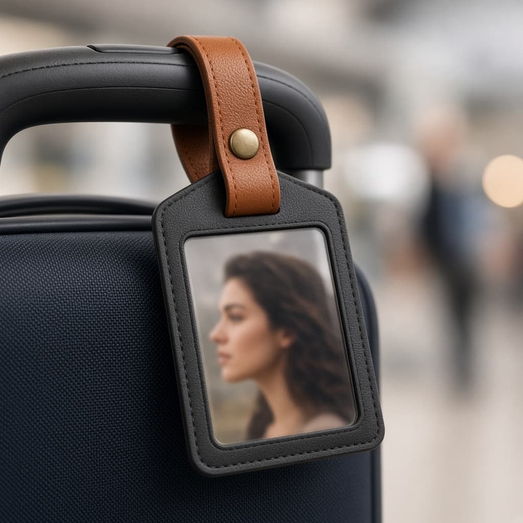 New Adventure Photo Luggage Tag — personalized photo gift from PixiGift